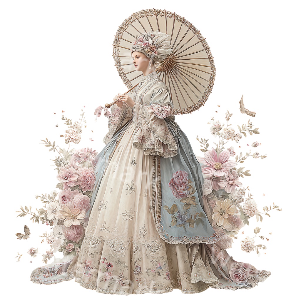 【商用利用OK】ヴィクトリアンプリンセスクリップアートPNG18点セット|水彩お姫様素材・ジャンクジャーナル向け