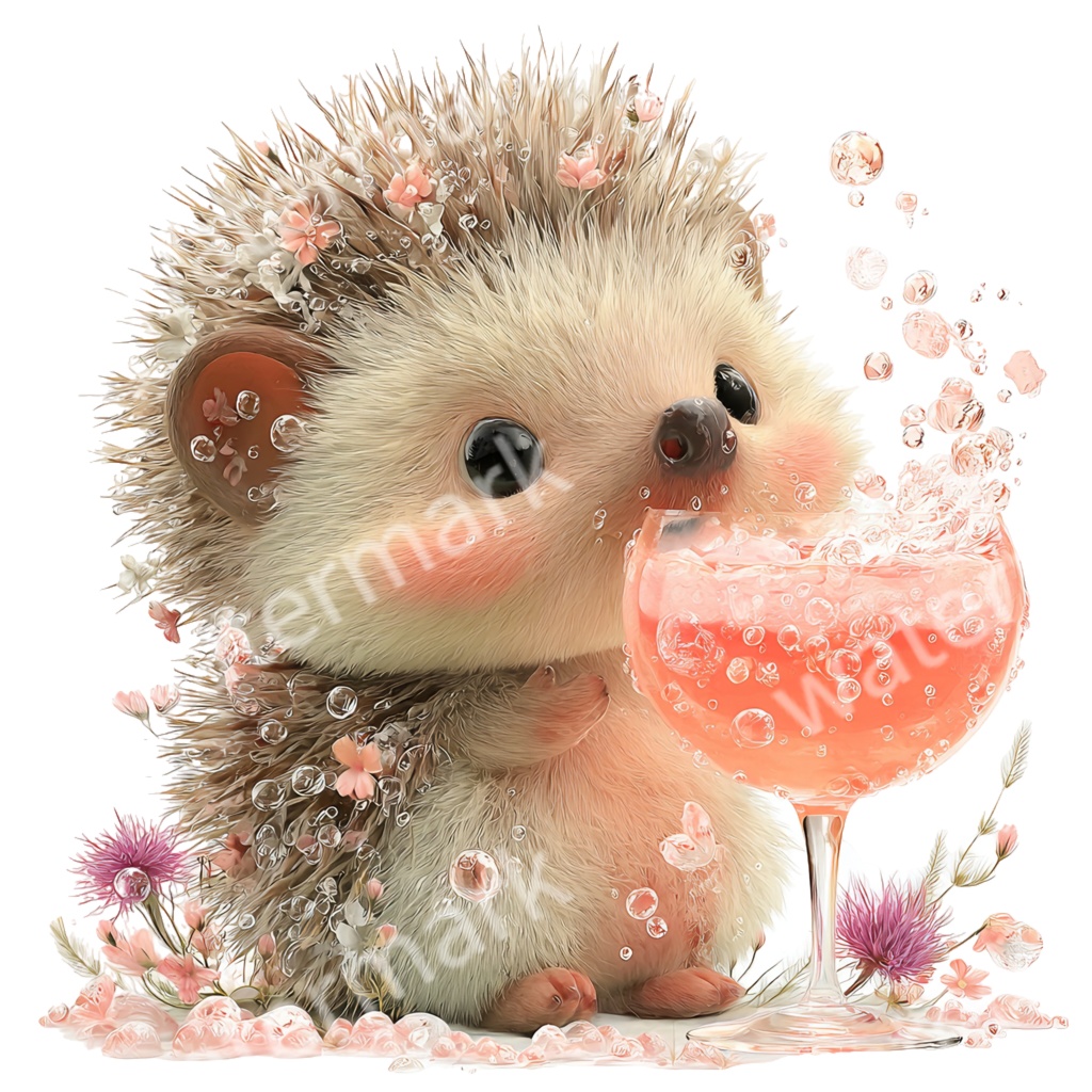 【商用利用OK】かわいいカクテル動物クリップアートPNG39点セット|水彩パステル素材・ジャンクジャーナル向け