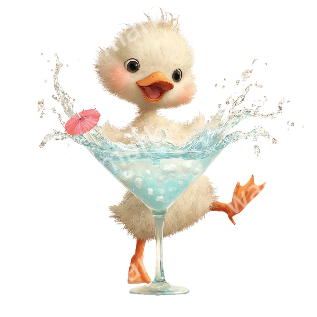 【商用利用OK】かわいいカクテル動物クリップアートPNG39点セット|水彩パステル素材・ジャンクジャーナル向け