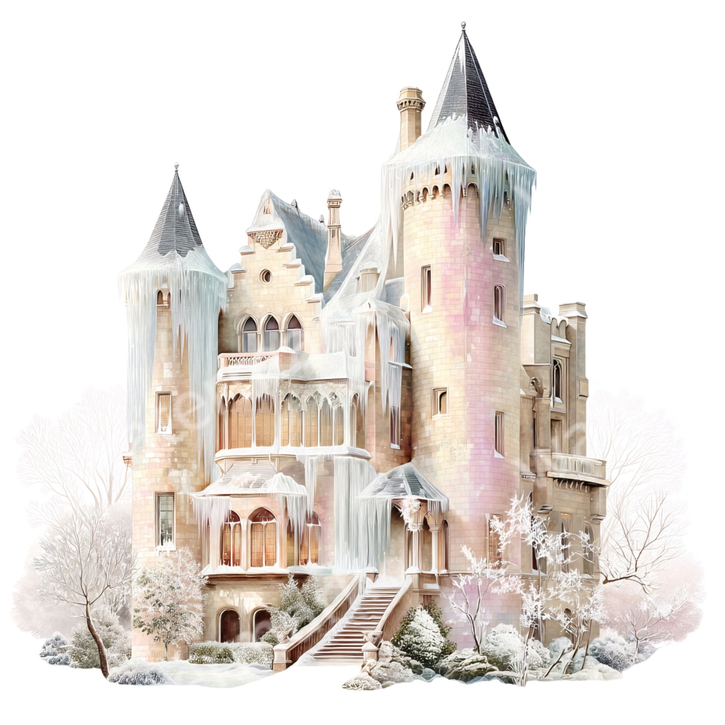 【商用利用OK】ゴシックプリンセス城クリップアートPNG32点セット|ヴィクトリアン・ダークファンタジー素材