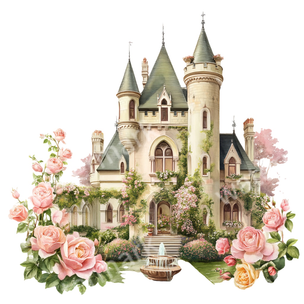 【商用利用OK】ゴシックプリンセス城クリップアートPNG32点セット|ヴィクトリアン・ダークファンタジー素材