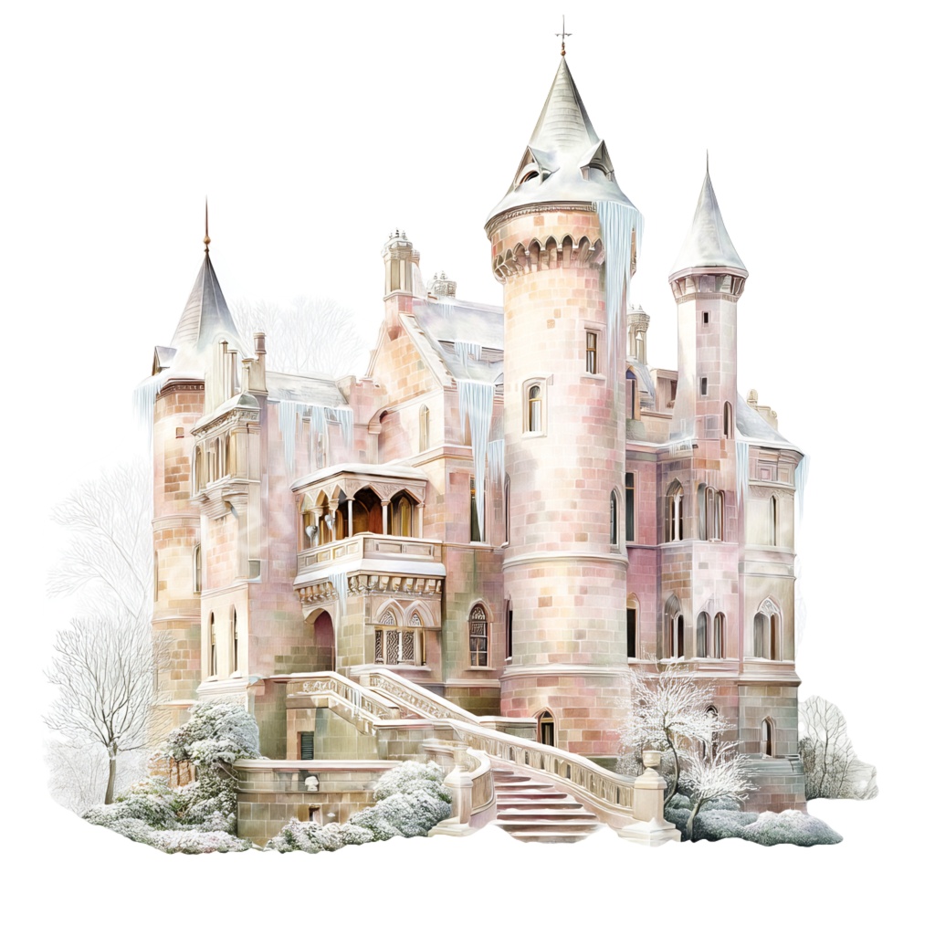 【商用利用OK】ゴシックプリンセス城クリップアートPNG32点セット|ヴィクトリアン・ダークファンタジー素材