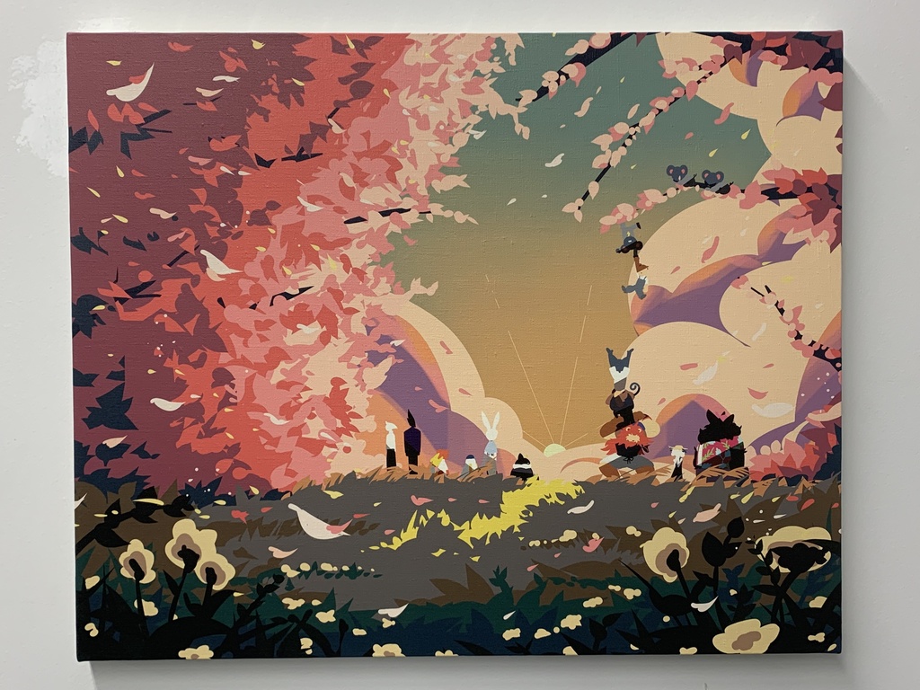 キャンバスイラスト作品「咲き誇る」