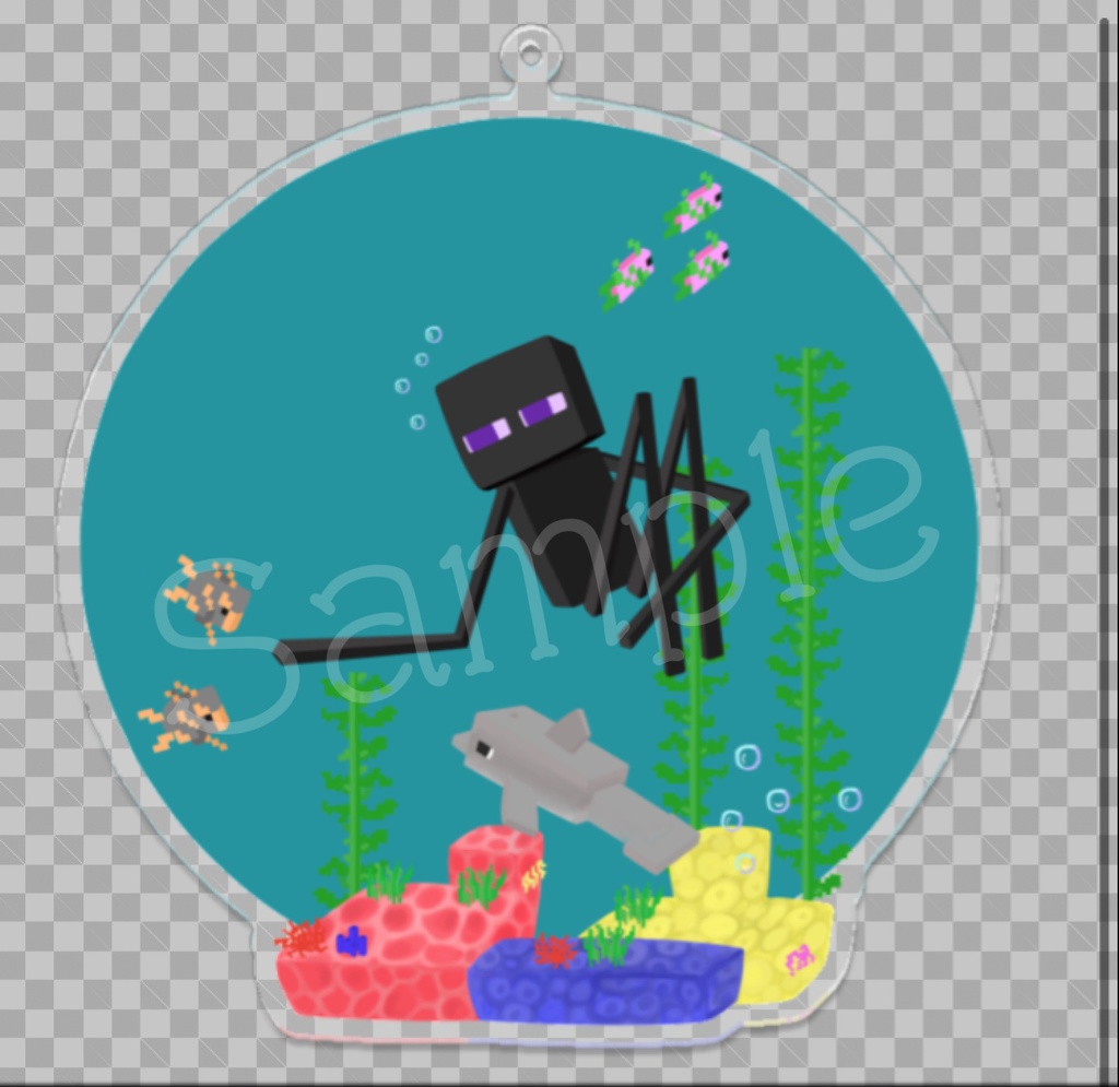 エンダーマン アンダー ザ シー アクリルキーホルダー あいまいろ Booth