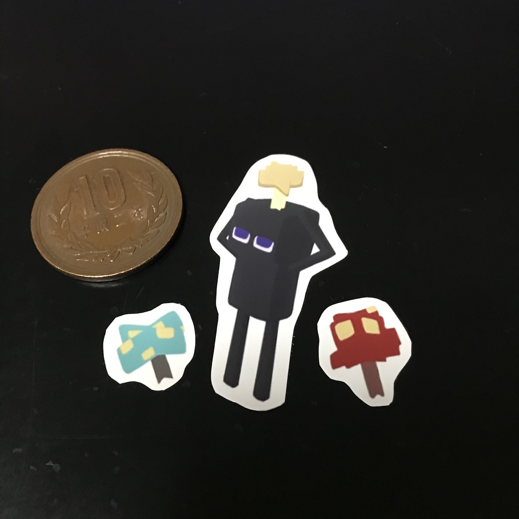 チビエンダーマンときのこ フレークシール あいまいろ Booth