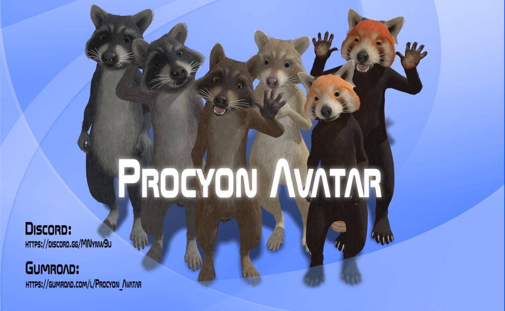 Procyon Avatar for VRChat - raccoon, red panda