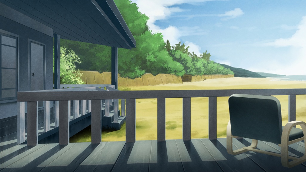 Beach House - Visual Novel Background | 「ビーチハウスの背景アセット」