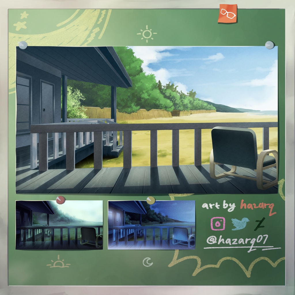 Beach House - Visual Novel Background | 「ビーチハウスの背景アセット」