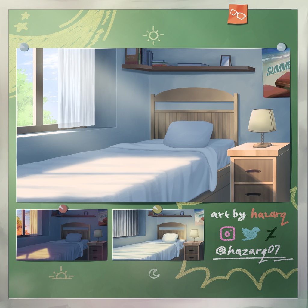 Bedroom - Visual Novel Background | 「ベッドルームの背景アセット」