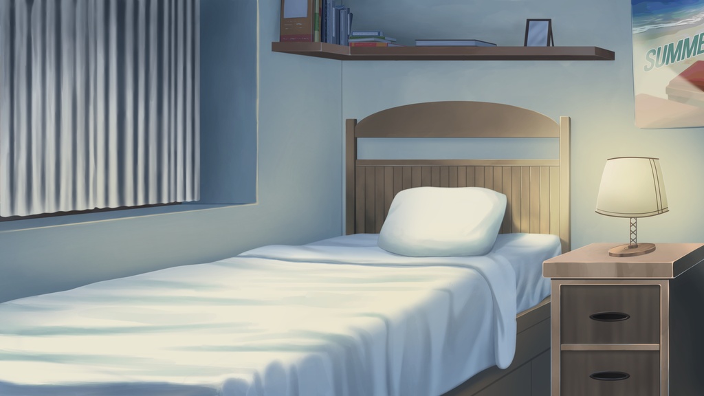 Bedroom - Visual Novel Background | 「ベッドルームの背景アセット」