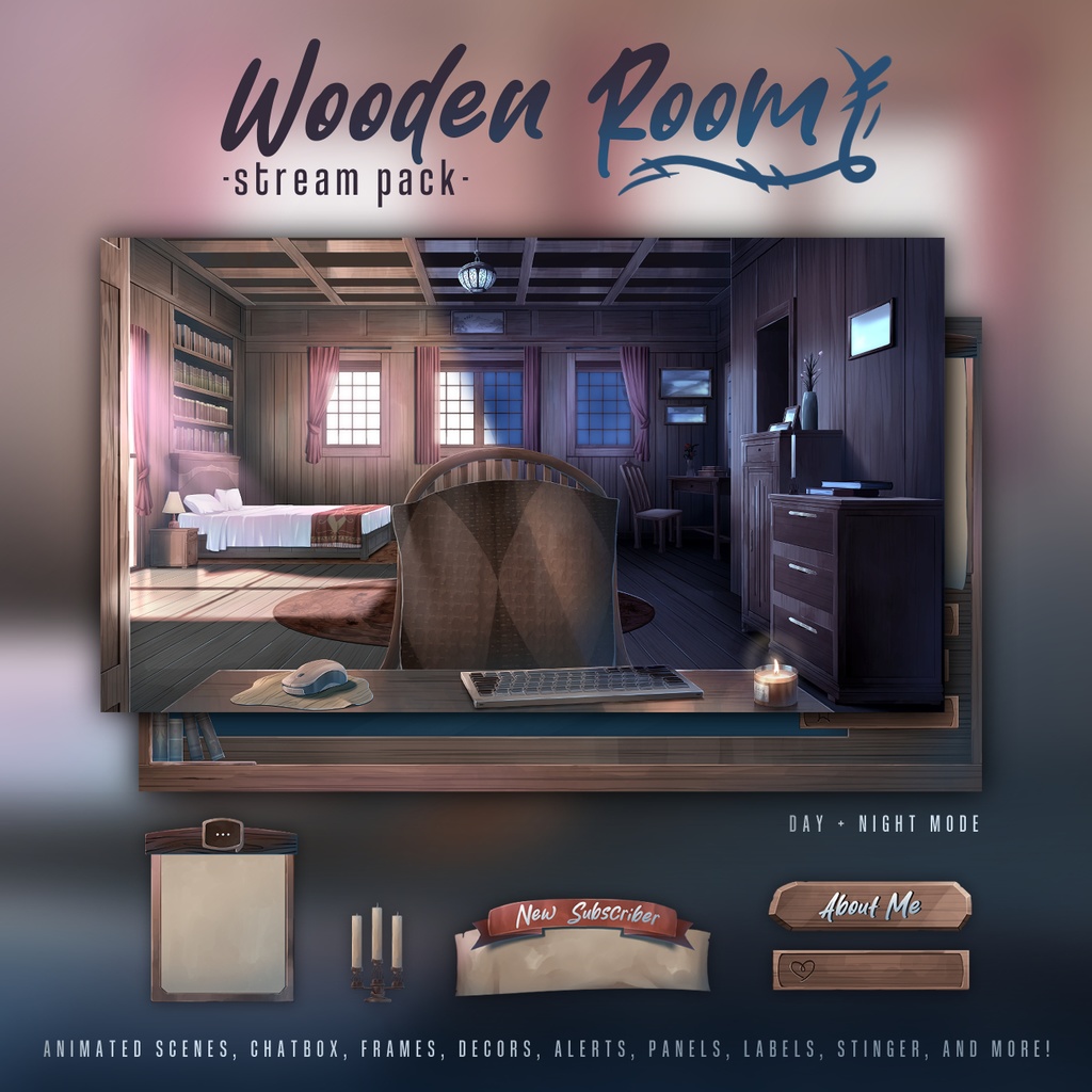 Wooden Room - Stream/VTuber Pack | 「木造の部屋 - ストリーム/VTuber パック」