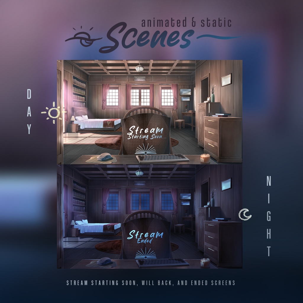 Wooden Room - Stream/VTuber Pack | 「木造の部屋 - ストリーム/VTuber パック」