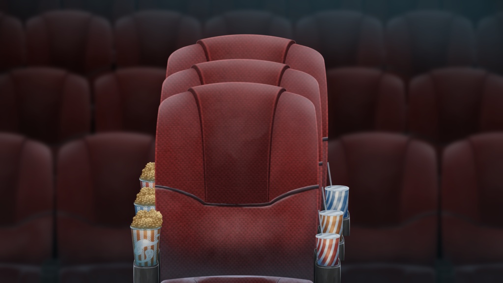 Movie Theater Seats - VTuber Background | 「映画館の座席背景アセット」