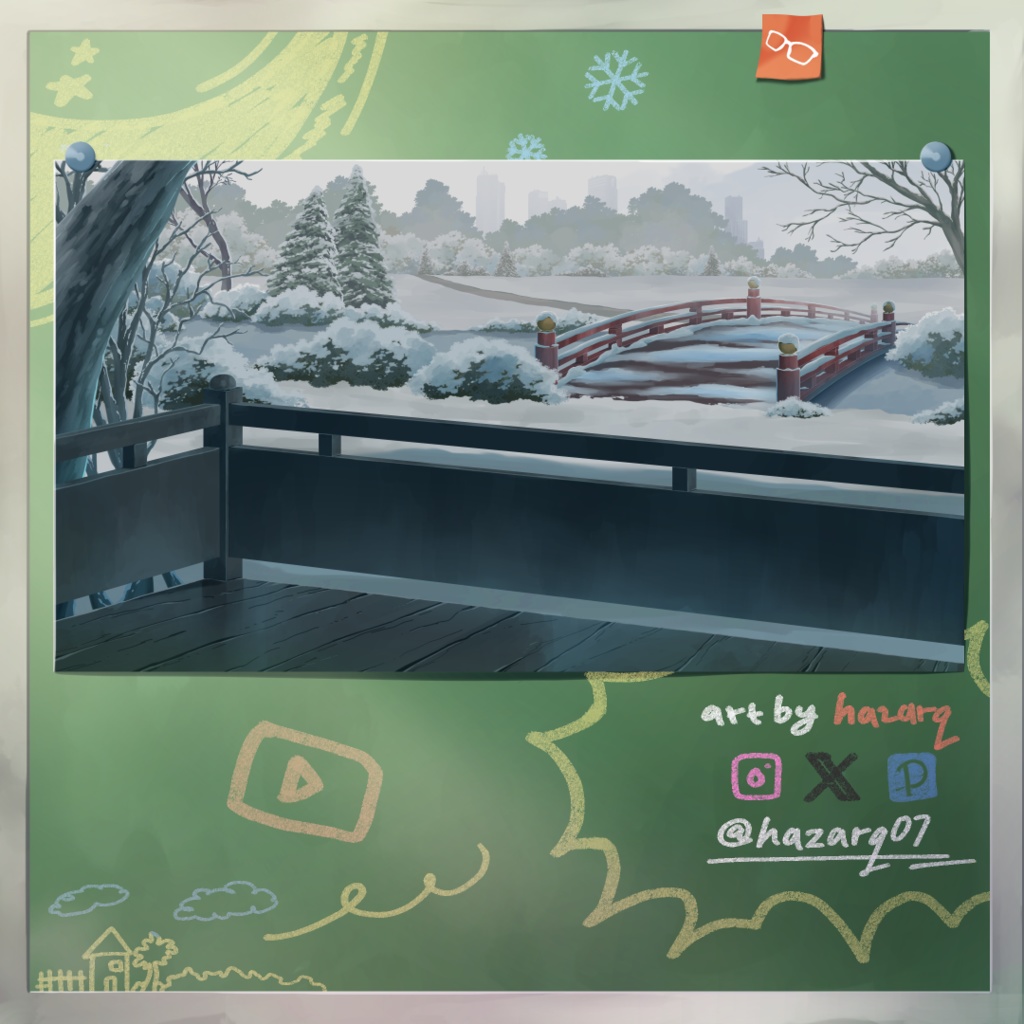 Winter Outdoor - Visual Novel/VTuber Background | 「冬の屋外背景アセット」