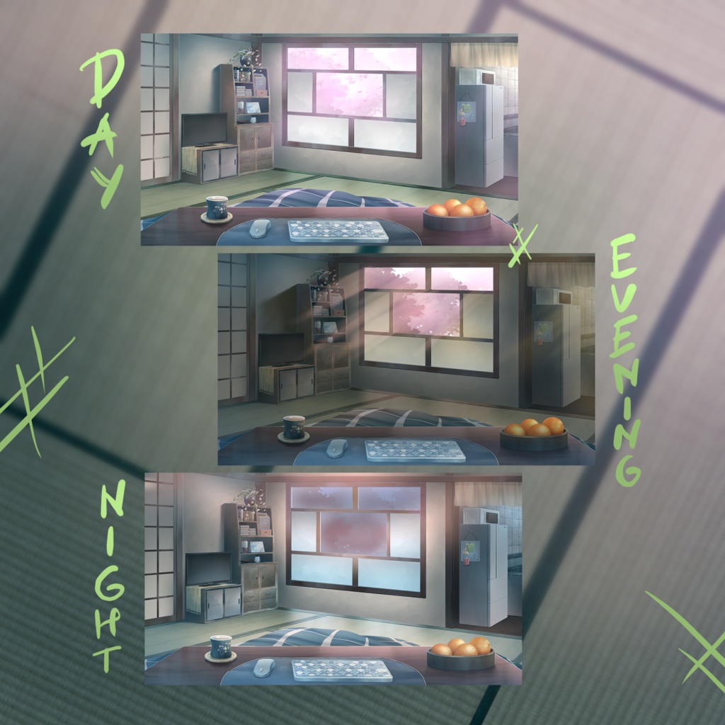 Kotatsu Tatami Room - Visual Novel/VTuber Background | 「こたつ畳の部屋 - 背景アセット」