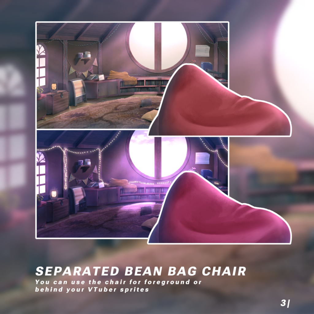 Cozy Attic Room - Visual Novel/VTuber Background | 「居心地の良い屋根裏部屋 - 背景アセット」