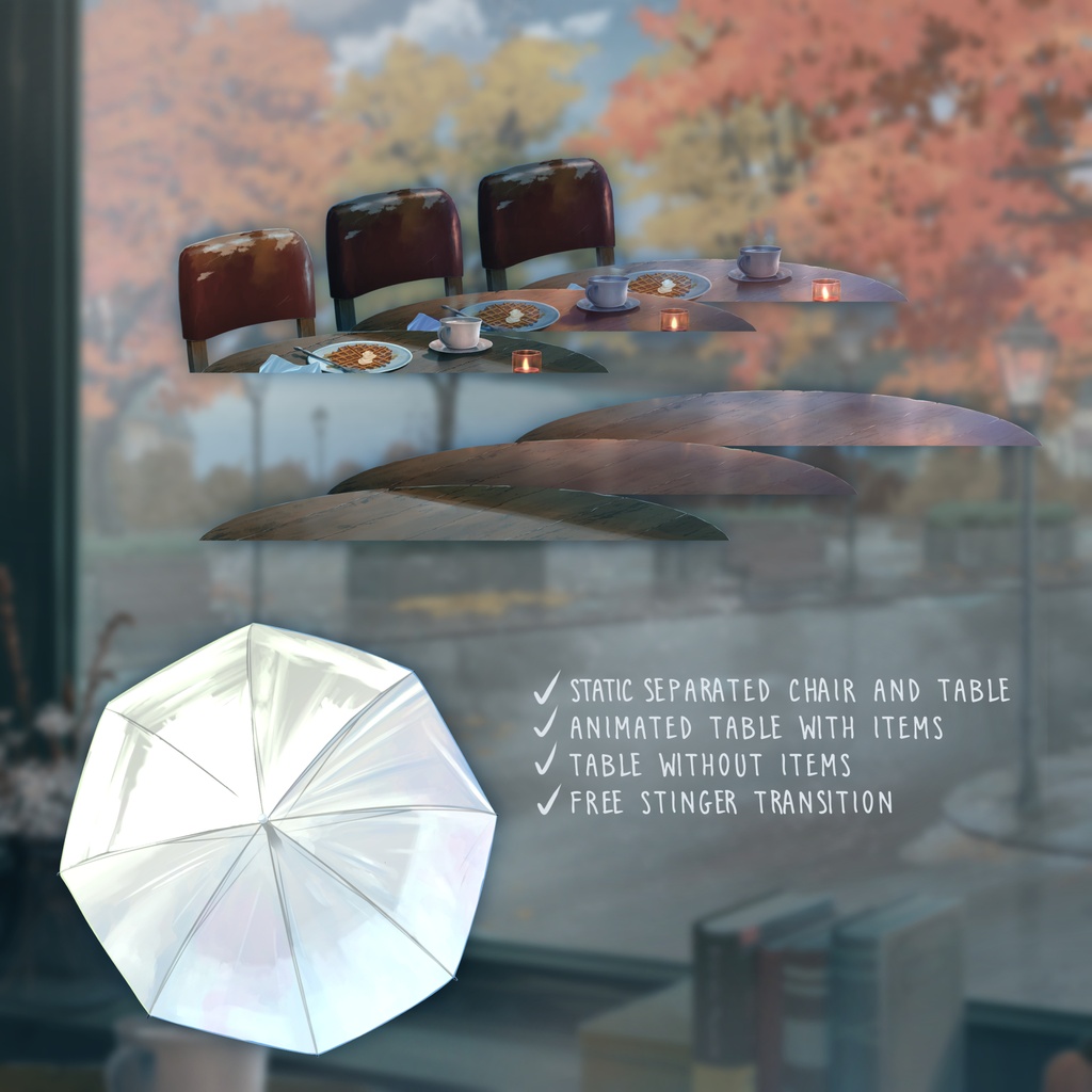 Cozy Rainy Autumn - Visual Novel/ VTuber Animated Background (Seamless Loop)