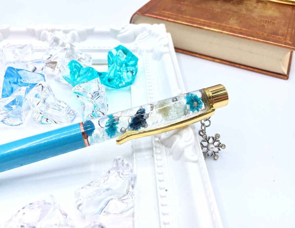 硝子入りハーバリウムペン【チルノ×結晶】