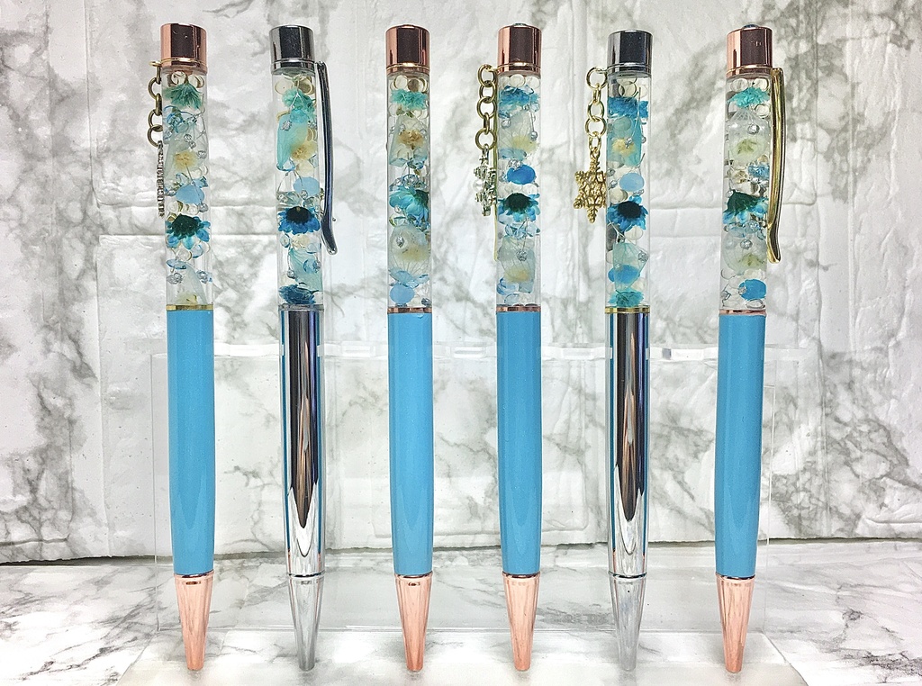 硝子入りハーバリウムペン【チルノ×結晶】