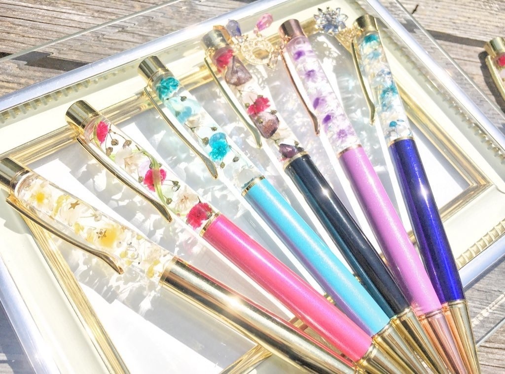 硝子入りハーバリウムペン【パチュリー×賢者の石】