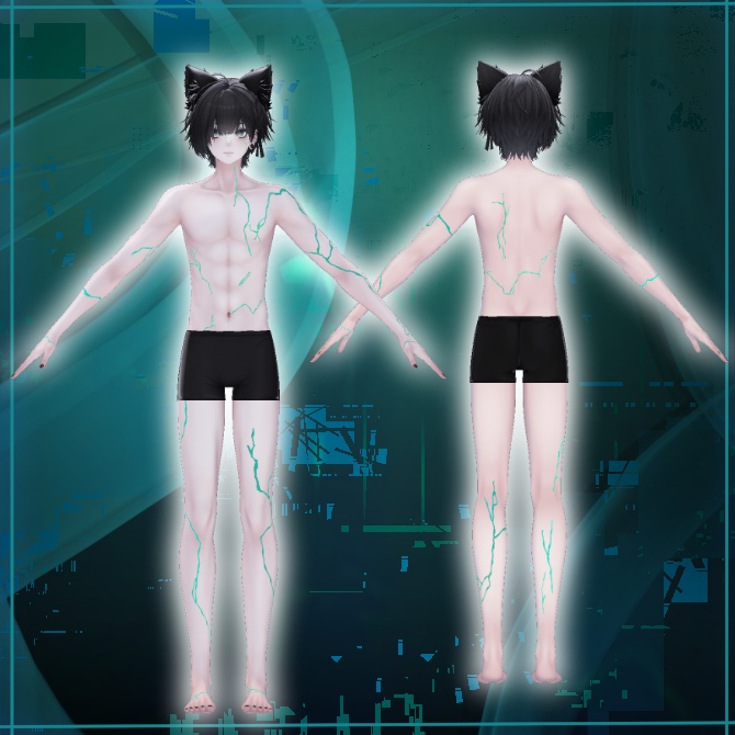 【SALE📢】LL.Glitch Artery Nakiya【VRC想定ボディ亀裂テクスチャ】