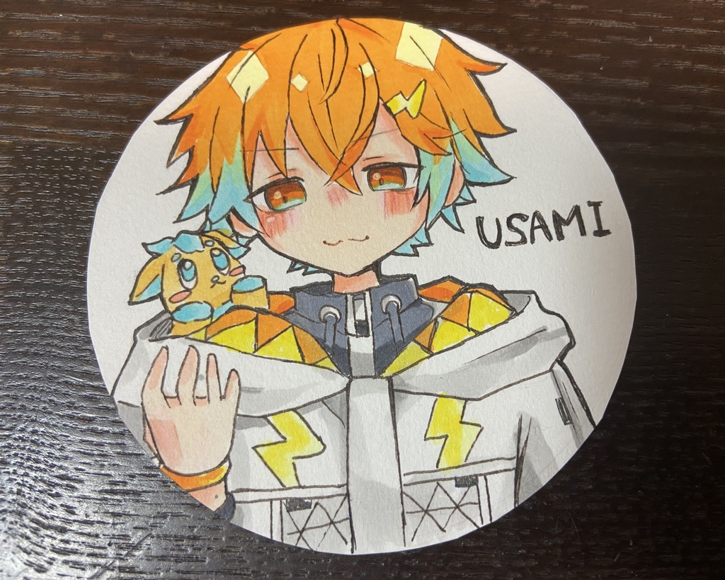 【手描きイラスト】にじさんじ 宇佐美リト(コースターサイズ)