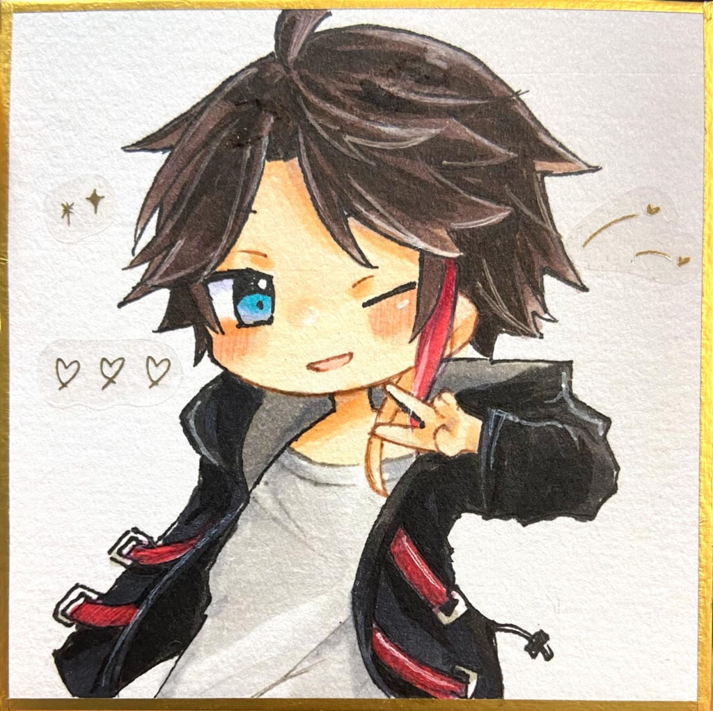【手描きイラスト】三枝明那（豆色紙）