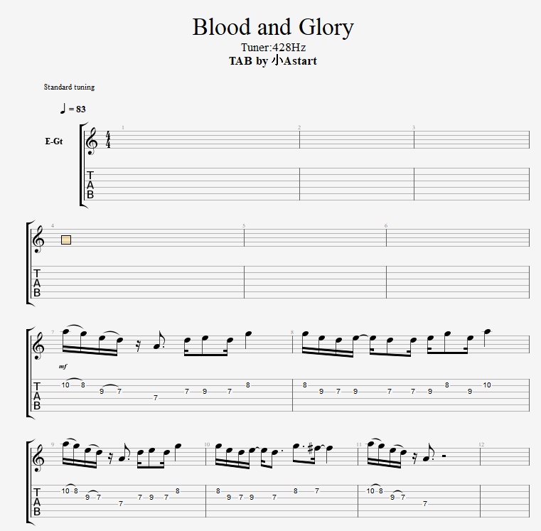 Blood and Glory - SC2 [TAB]
