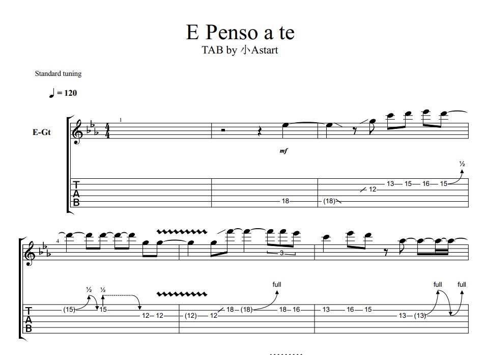 E Penso a te - Davide Pepi [TAB]