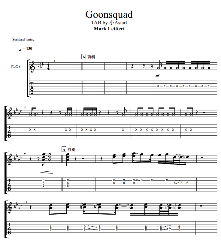 Goonsquad - Mark Lettieri [TAB]