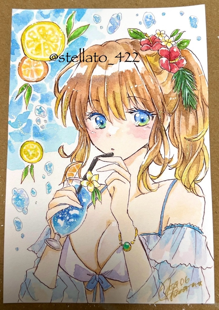 透明水彩イラストオーダー * ハガキサイズ *watercolor postcard size