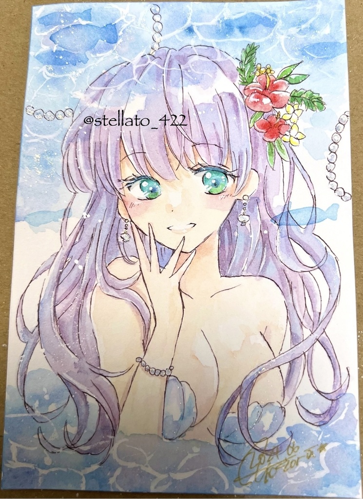透明水彩イラストオーダー * ハガキサイズ *watercolor postcard size