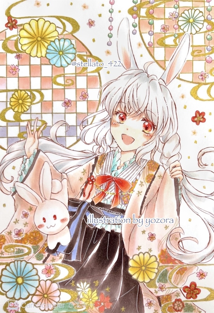 2023年賀絵 ＊ うさぎ耳っ子
