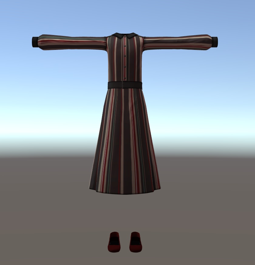 【衣装】ストライプワンピース【FBX】