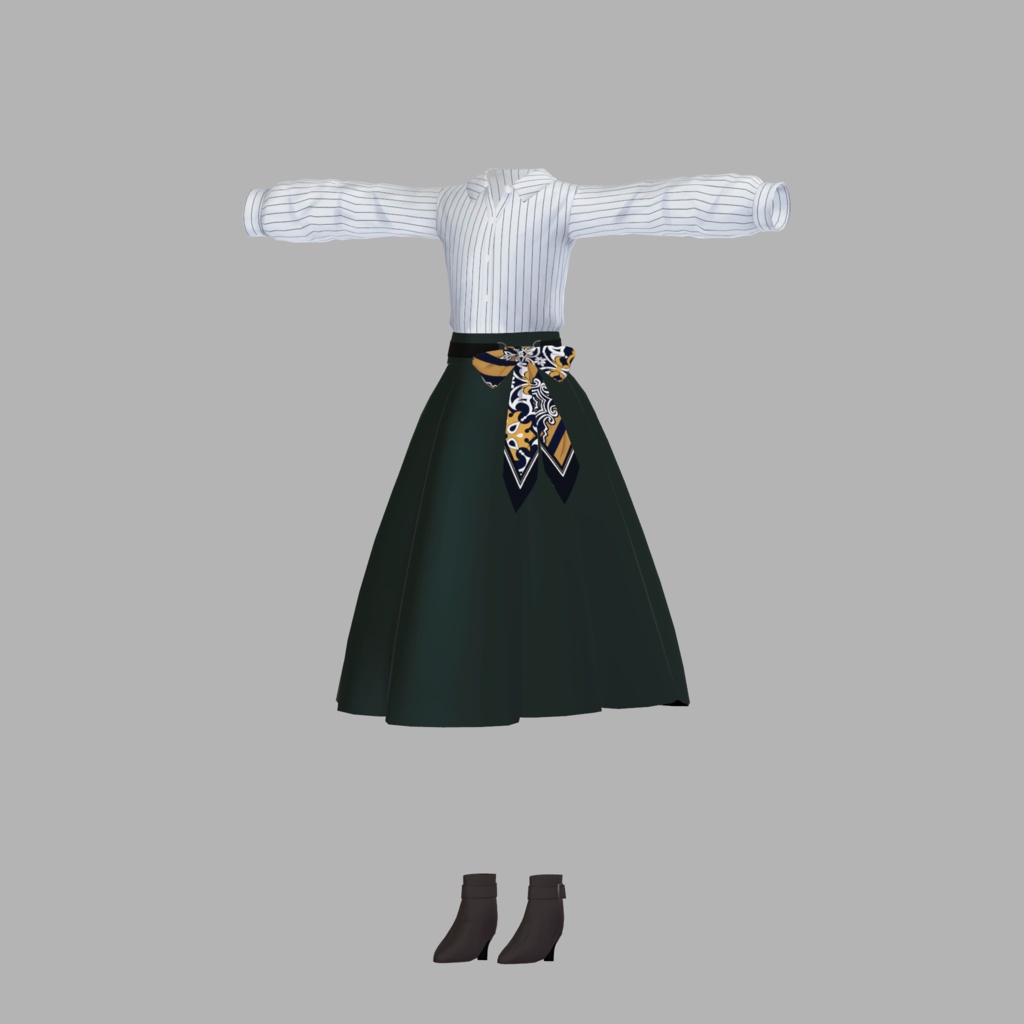 【衣装】スカーフベルトスカート【FBX】