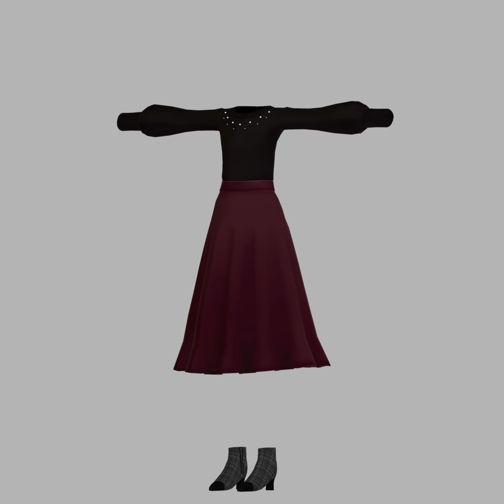 【衣装】ネックパールニット【FBX】