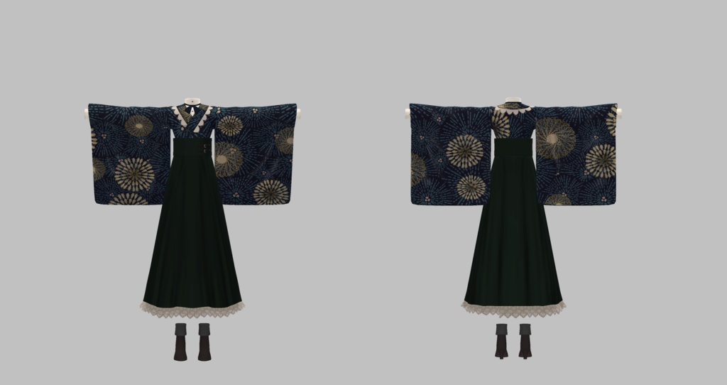 【衣装】袴風フリルスカート【FBX】