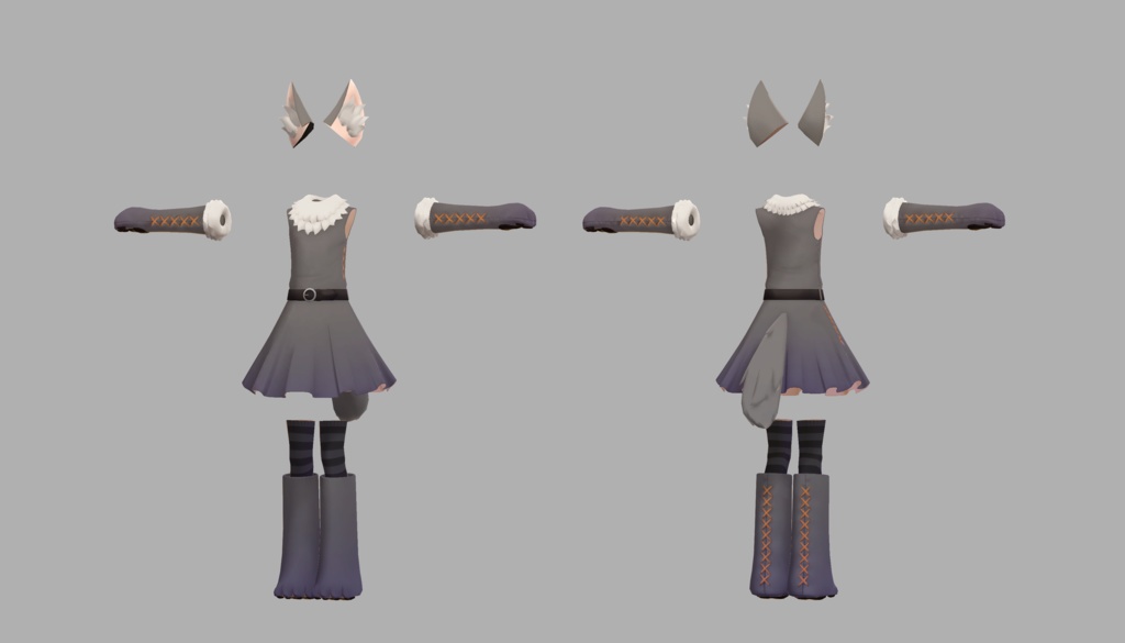 【衣装】おおかみワンピ【FBX】