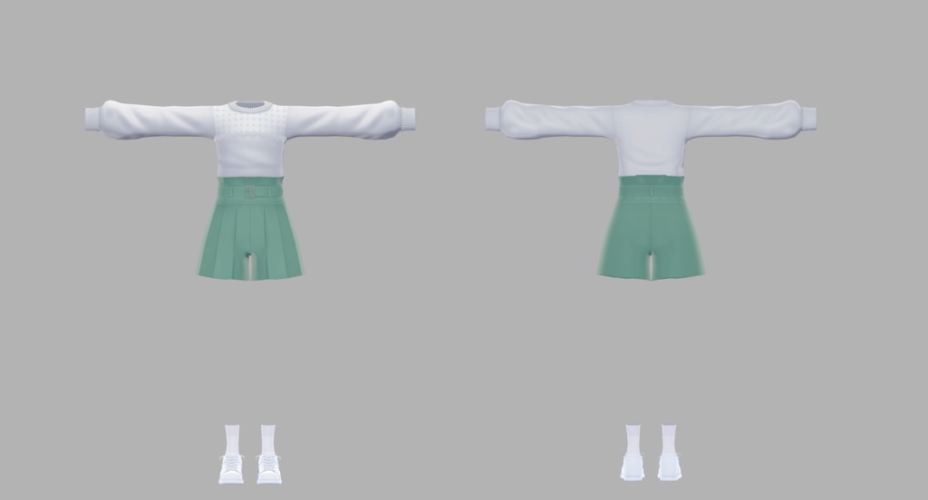 【衣装】ベルトキュロット【FBX】