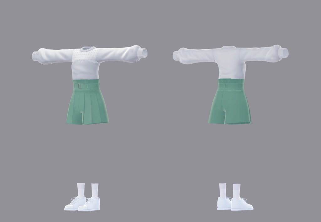 【衣装】ベルトキュロット(連翹・リディv2対応)【FBX】