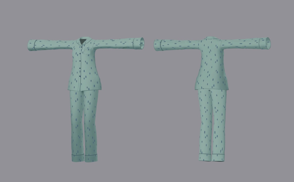 【衣装】シンプルパジャマ(連翹・リディv2対応)【FBX】