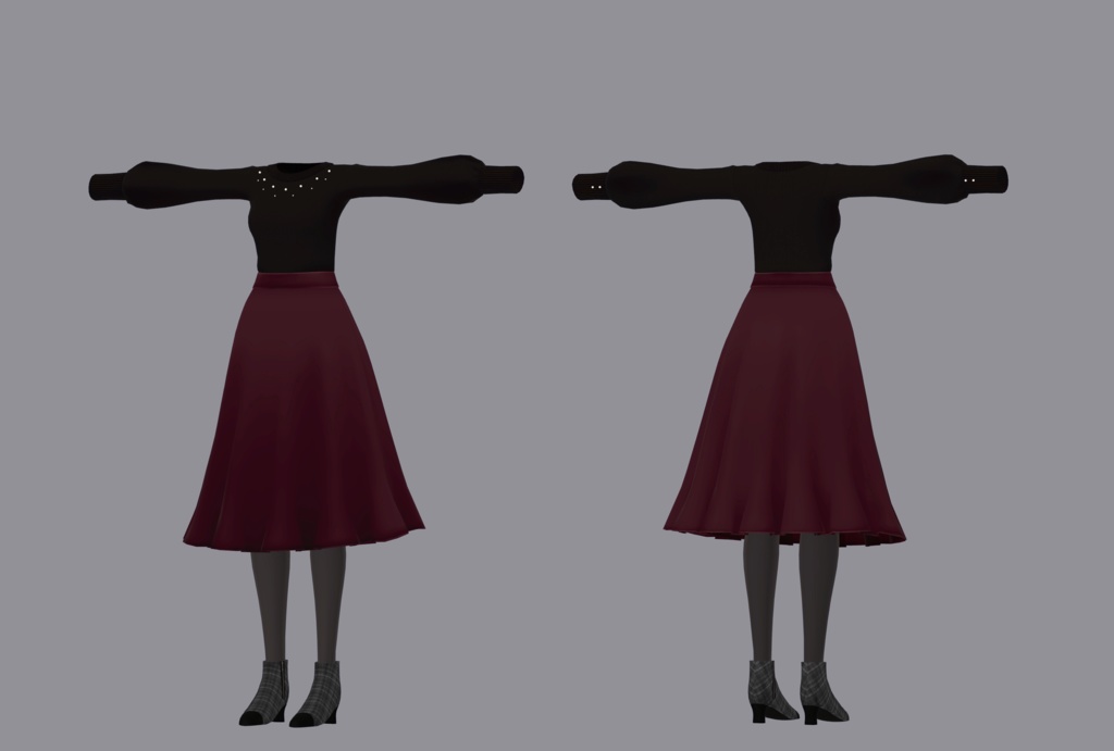 【衣装】ネックパールニット(連翹・リディv2対応)【FBX】