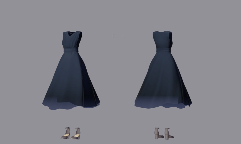 【衣装】ドレープワンピ(連翹・リディv2対応)【FBX】