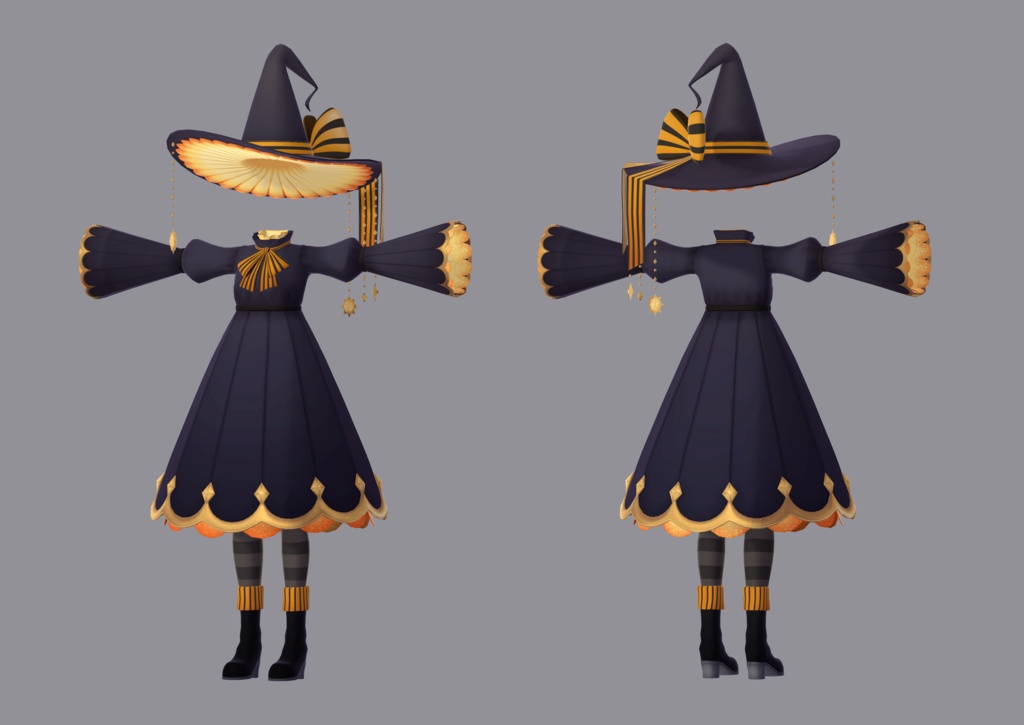 【衣装】ウィッチローブ(連翹・リディv2対応)【FBX】