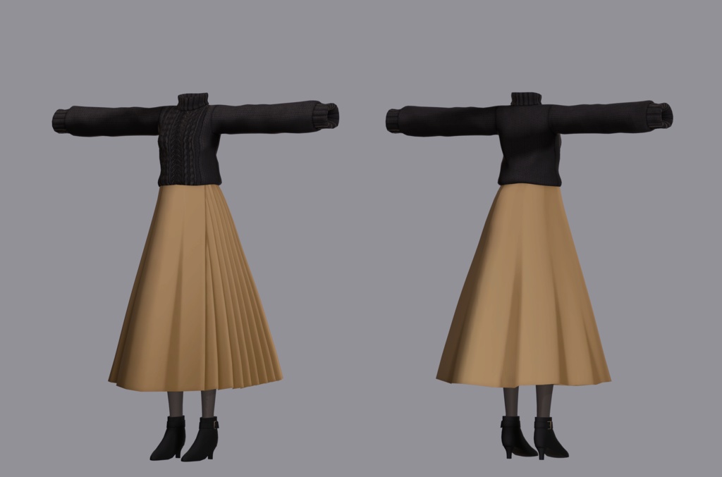 【衣装】バルキーニット(連翹・リディv2対応)【FBX】