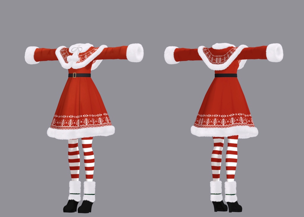 【衣装】ガーリーサンタ(連翹・リディv2対応)【FBX】