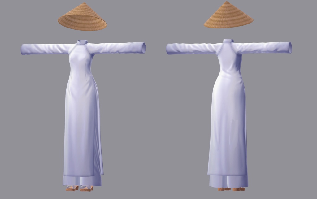 【衣装】アオザイ(連翹・リディv2対応)【FBX】