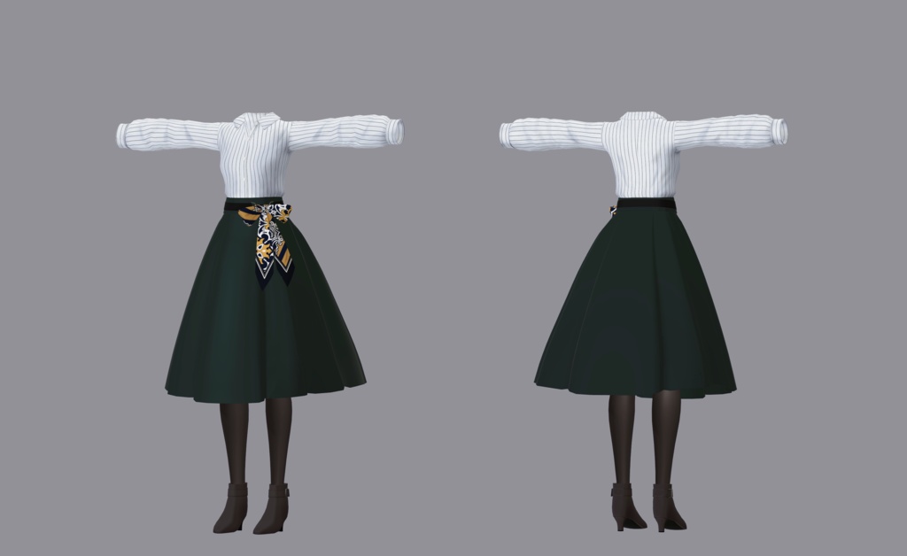 【衣装】スカーフベルトスカート(連翹・リディv2対応)【FBX】