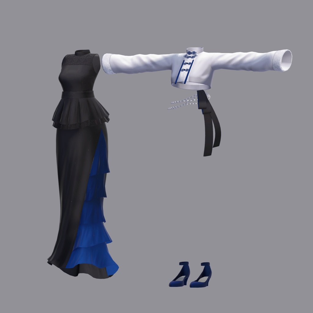 【衣装】チャイナロングドレス(連翹・リディv2対応)【FBX】