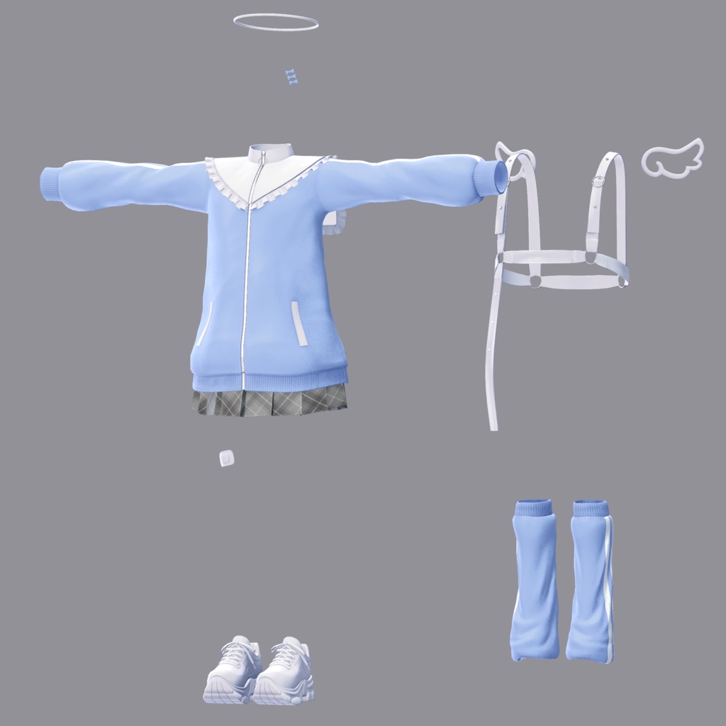 【衣装】ZipUpAngel(連翹・リディv2対応)【FBX】
